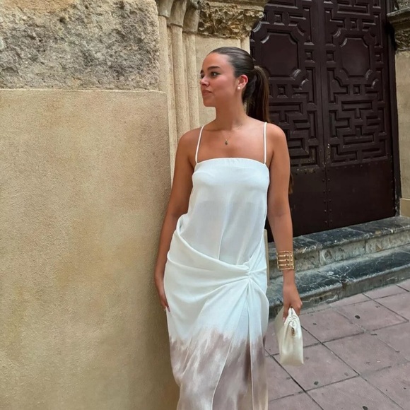 Zara draped Ombre dress Size Small NWT - Picture 5 of 13